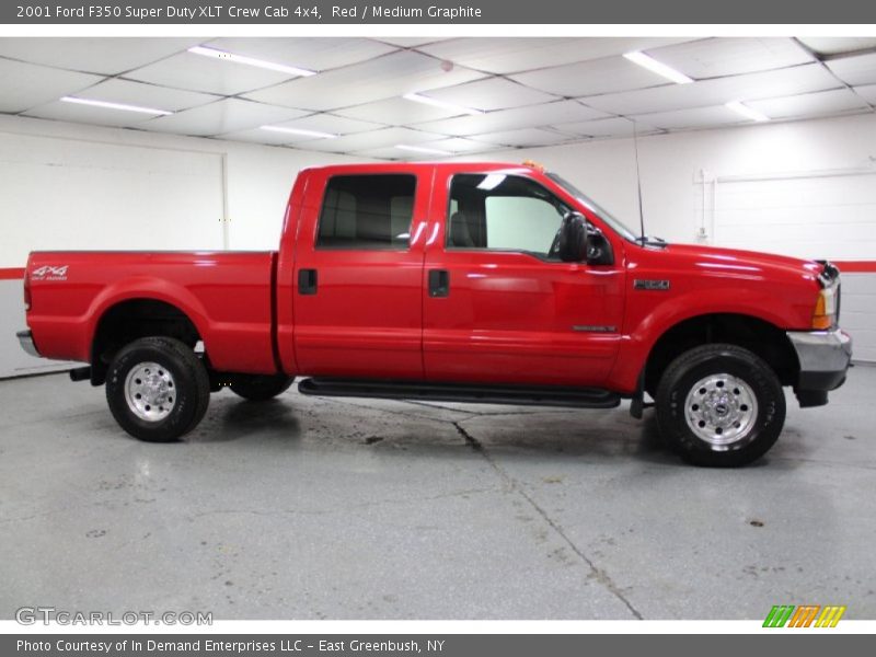 Red / Medium Graphite 2001 Ford F350 Super Duty XLT Crew Cab 4x4