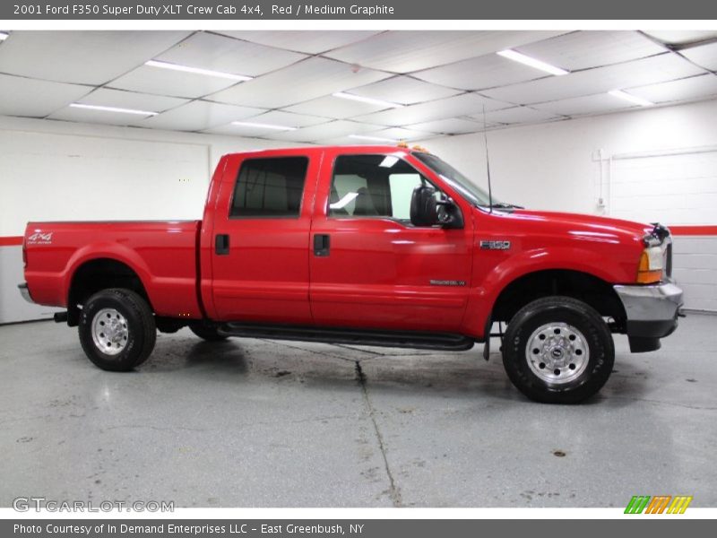Red / Medium Graphite 2001 Ford F350 Super Duty XLT Crew Cab 4x4