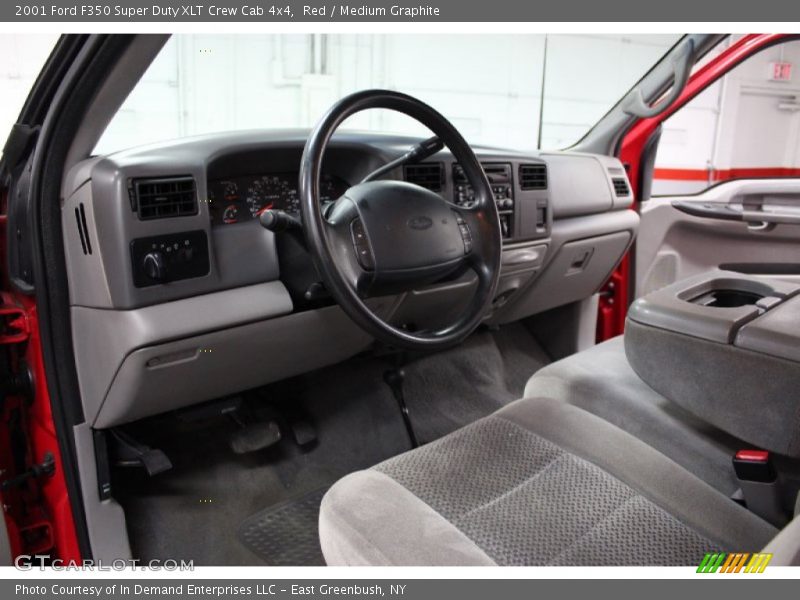 Red / Medium Graphite 2001 Ford F350 Super Duty XLT Crew Cab 4x4