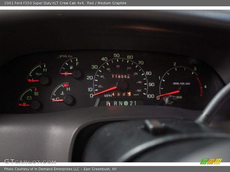 Red / Medium Graphite 2001 Ford F350 Super Duty XLT Crew Cab 4x4