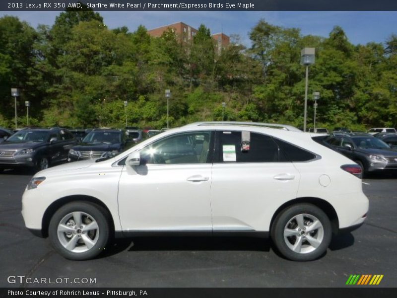Starfire White Pearl / Parchment/Espresso Birds Eye Maple 2013 Lexus RX 350 AWD