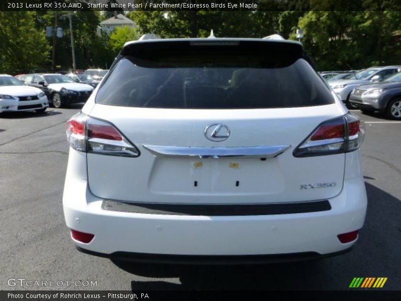 Starfire White Pearl / Parchment/Espresso Birds Eye Maple 2013 Lexus RX 350 AWD