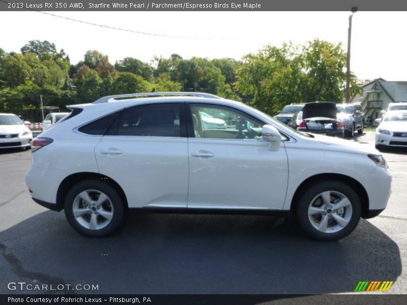 Starfire White Pearl / Parchment/Espresso Birds Eye Maple 2013 Lexus RX 350 AWD