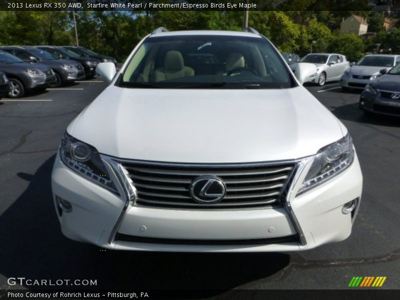 Starfire White Pearl / Parchment/Espresso Birds Eye Maple 2013 Lexus RX 350 AWD