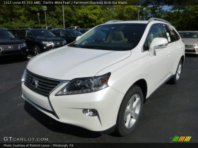 Starfire White Pearl / Parchment/Espresso Birds Eye Maple 2013 Lexus RX 350 AWD