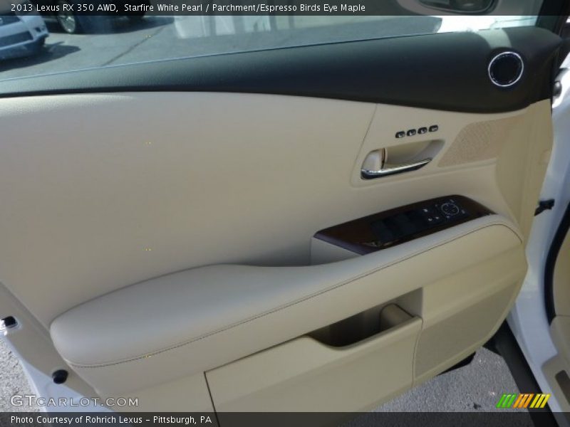 Starfire White Pearl / Parchment/Espresso Birds Eye Maple 2013 Lexus RX 350 AWD