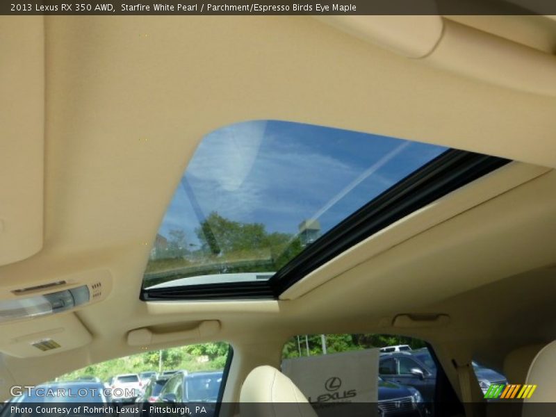 Starfire White Pearl / Parchment/Espresso Birds Eye Maple 2013 Lexus RX 350 AWD
