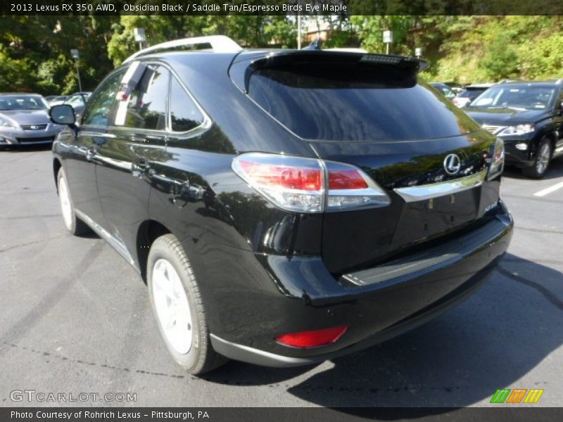 Obsidian Black / Saddle Tan/Espresso Birds Eye Maple 2013 Lexus RX 350 AWD