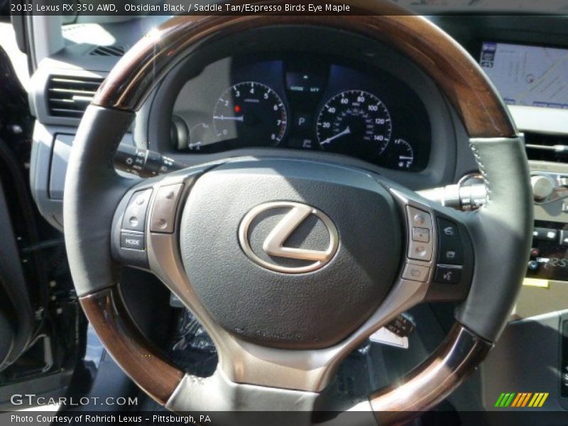 Obsidian Black / Saddle Tan/Espresso Birds Eye Maple 2013 Lexus RX 350 AWD