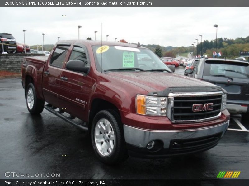 Sonoma Red Metallic / Dark Titanium 2008 GMC Sierra 1500 SLE Crew Cab 4x4