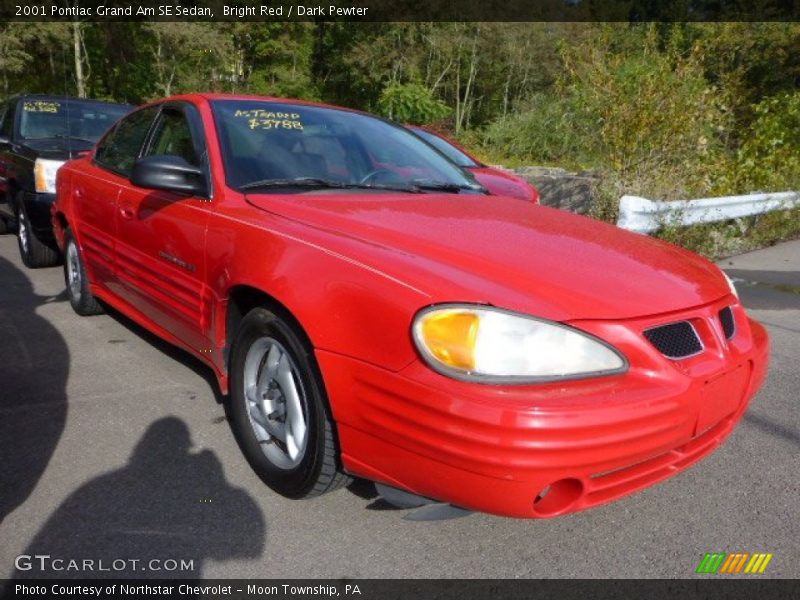 Bright Red / Dark Pewter 2001 Pontiac Grand Am SE Sedan