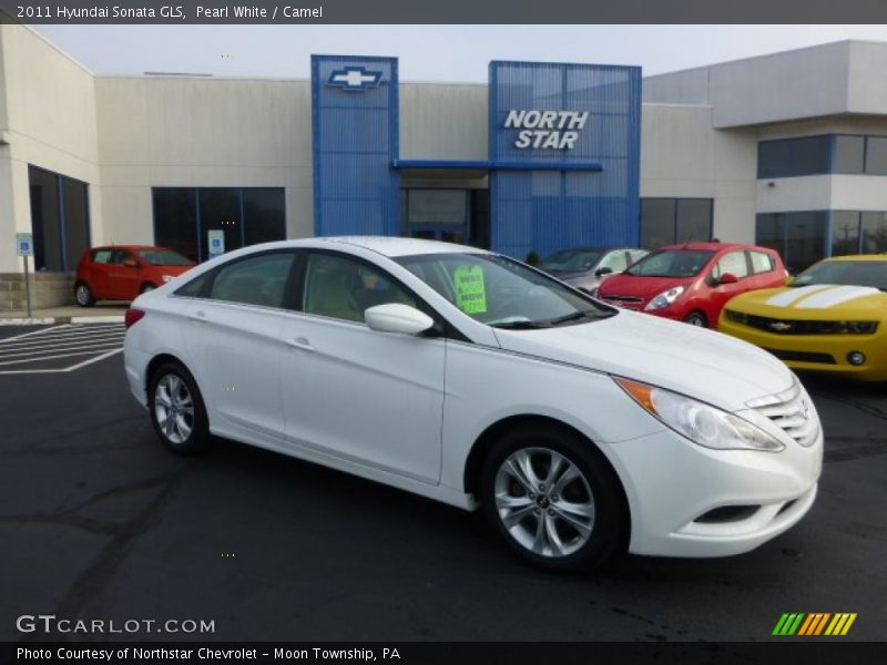 Pearl White / Camel 2011 Hyundai Sonata GLS