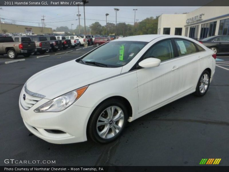 Pearl White / Camel 2011 Hyundai Sonata GLS