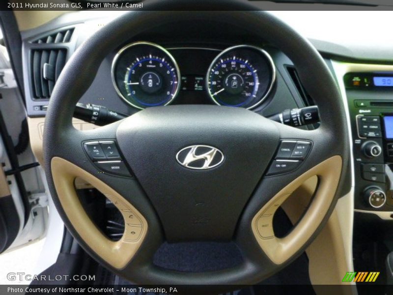 Pearl White / Camel 2011 Hyundai Sonata GLS
