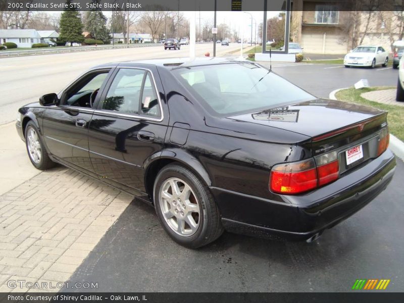 Sable Black / Black 2002 Cadillac Seville STS