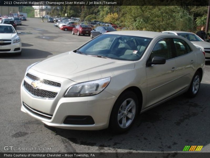 Champagne Silver Metallic / Jet Black/Titanium 2013 Chevrolet Malibu LS