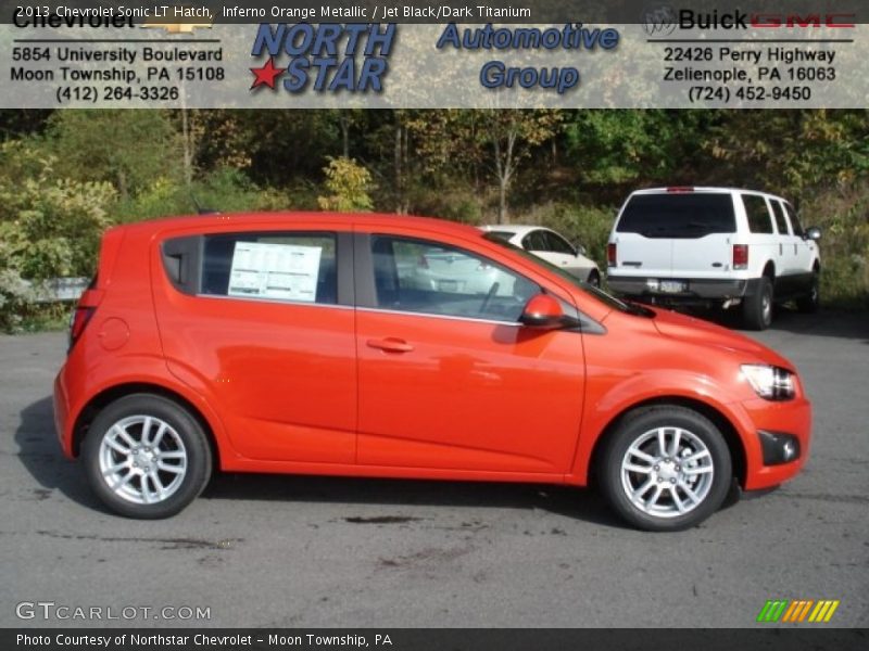 Inferno Orange Metallic / Jet Black/Dark Titanium 2013 Chevrolet Sonic LT Hatch