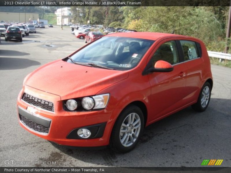 Inferno Orange Metallic / Jet Black/Dark Titanium 2013 Chevrolet Sonic LT Hatch
