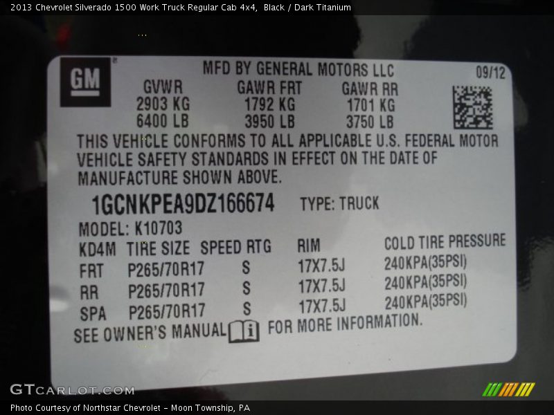 Black / Dark Titanium 2013 Chevrolet Silverado 1500 Work Truck Regular Cab 4x4