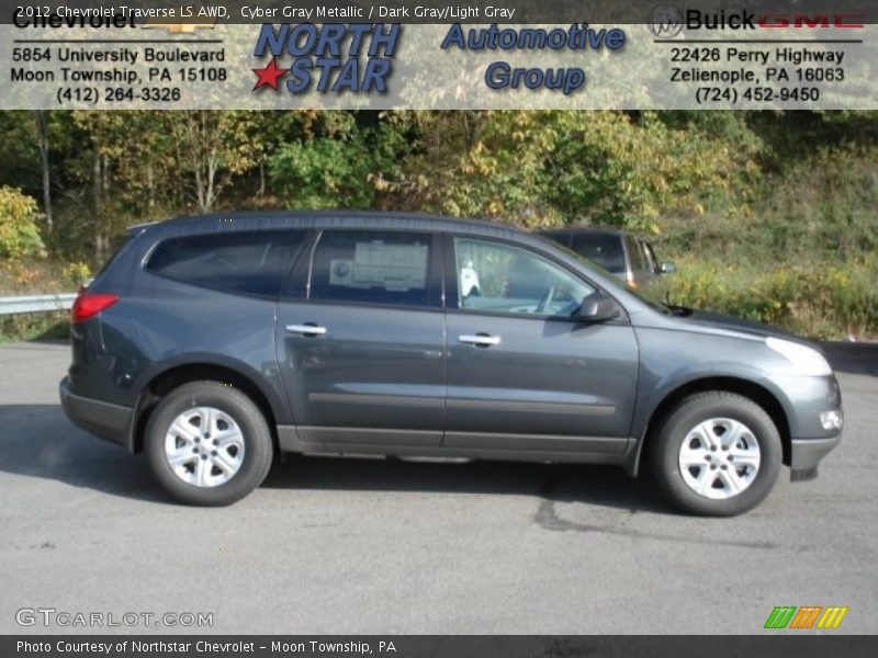 Cyber Gray Metallic / Dark Gray/Light Gray 2012 Chevrolet Traverse LS AWD