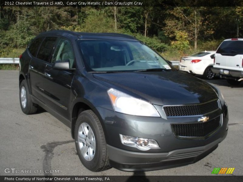 Cyber Gray Metallic / Dark Gray/Light Gray 2012 Chevrolet Traverse LS AWD