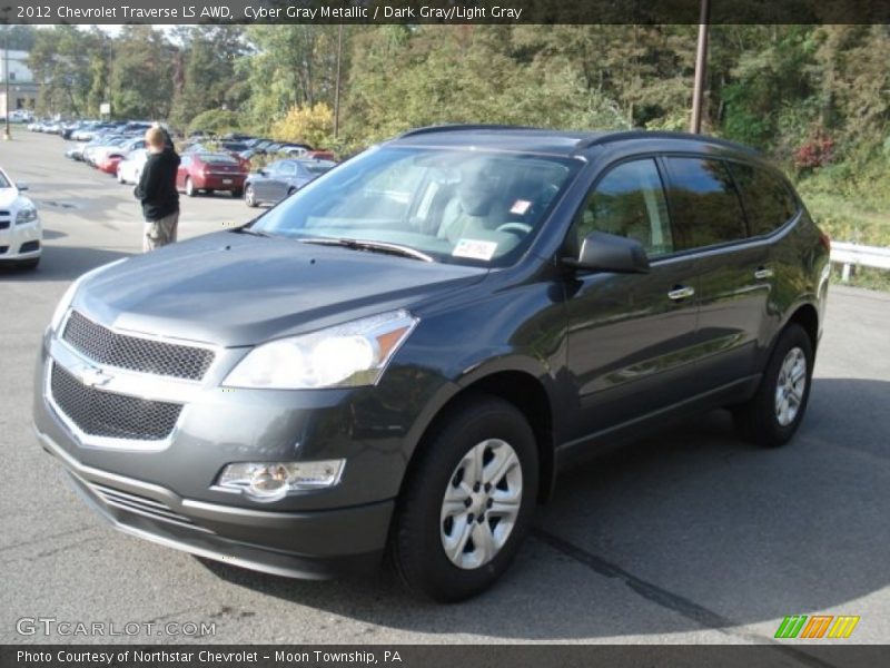 Cyber Gray Metallic / Dark Gray/Light Gray 2012 Chevrolet Traverse LS AWD