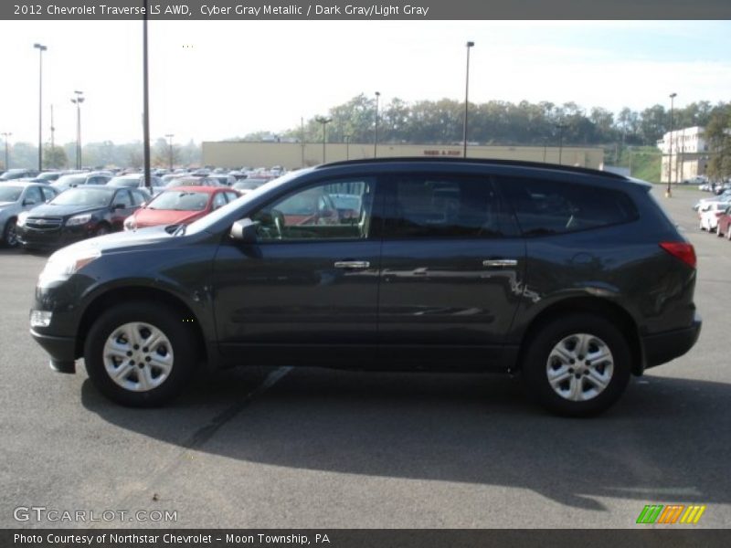 Cyber Gray Metallic / Dark Gray/Light Gray 2012 Chevrolet Traverse LS AWD