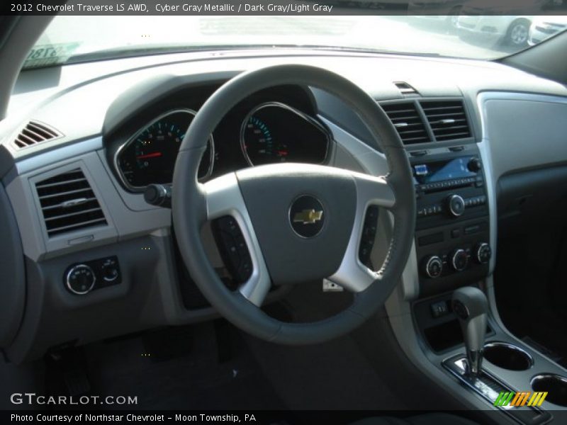 Cyber Gray Metallic / Dark Gray/Light Gray 2012 Chevrolet Traverse LS AWD