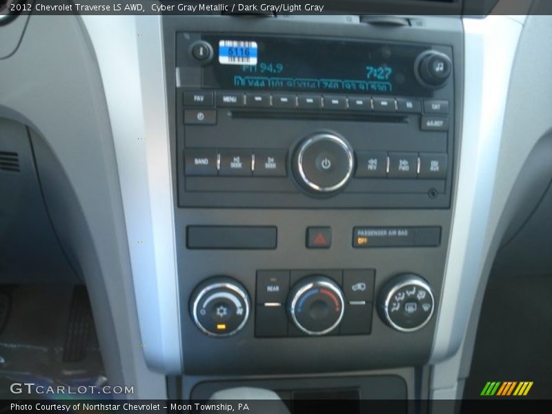 Cyber Gray Metallic / Dark Gray/Light Gray 2012 Chevrolet Traverse LS AWD