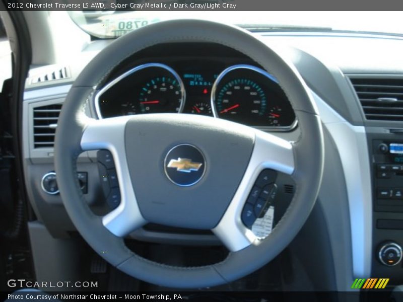 Cyber Gray Metallic / Dark Gray/Light Gray 2012 Chevrolet Traverse LS AWD
