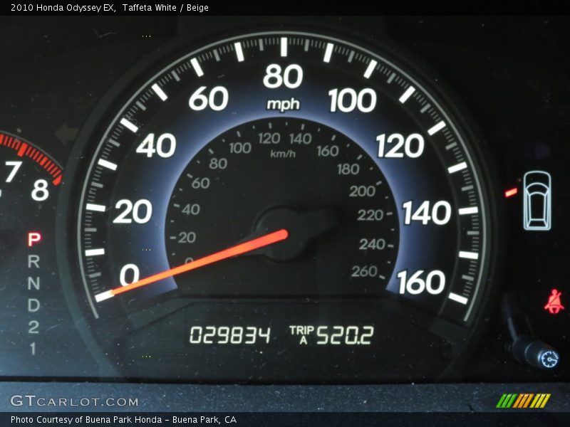 Taffeta White / Beige 2010 Honda Odyssey EX