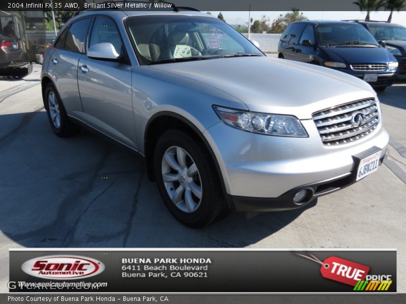 Brilliant Silver Metallic / Willow 2004 Infiniti FX 35 AWD