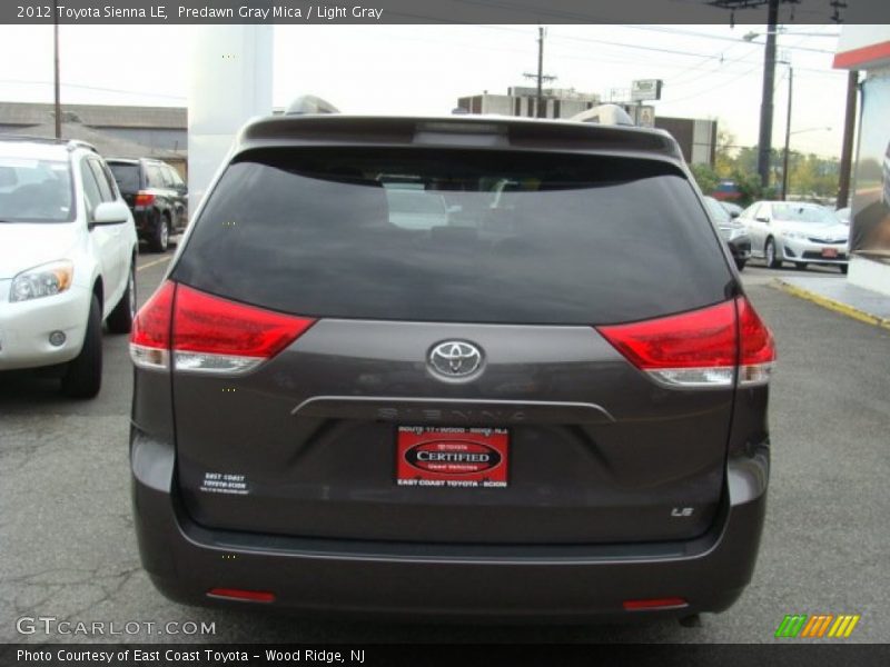 Predawn Gray Mica / Light Gray 2012 Toyota Sienna LE