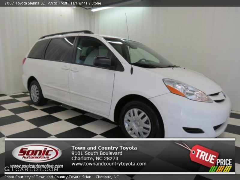 Arctic Frost Pearl White / Stone 2007 Toyota Sienna LE