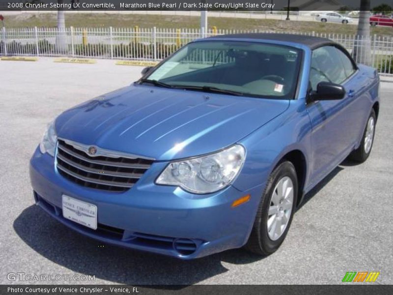 Marathon Blue Pearl / Dark Slate Gray/Light Slate Gray 2008 Chrysler Sebring LX Convertible