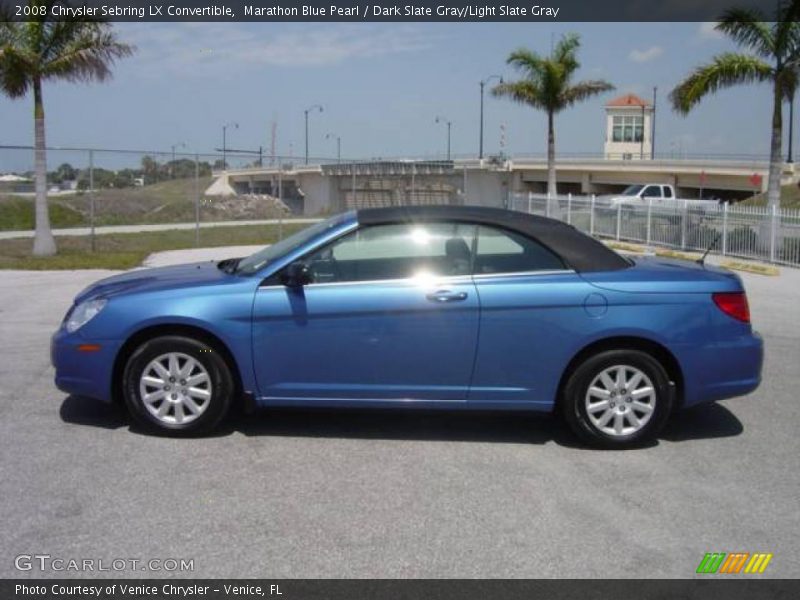 Marathon Blue Pearl / Dark Slate Gray/Light Slate Gray 2008 Chrysler Sebring LX Convertible
