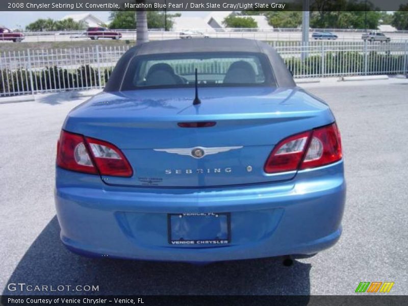 Marathon Blue Pearl / Dark Slate Gray/Light Slate Gray 2008 Chrysler Sebring LX Convertible