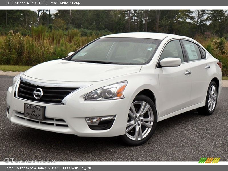 Pearl White / Beige 2013 Nissan Altima 3.5 S