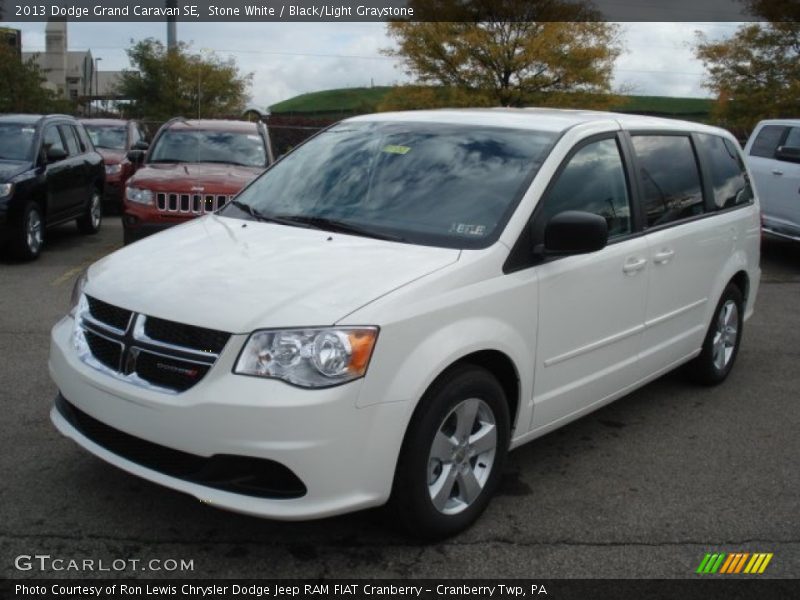 Stone White / Black/Light Graystone 2013 Dodge Grand Caravan SE