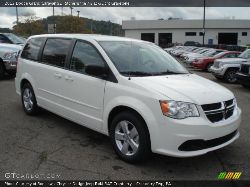 Stone White / Black/Light Graystone 2013 Dodge Grand Caravan SE