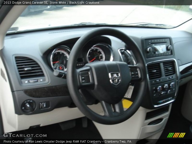 Stone White / Black/Light Graystone 2013 Dodge Grand Caravan SE