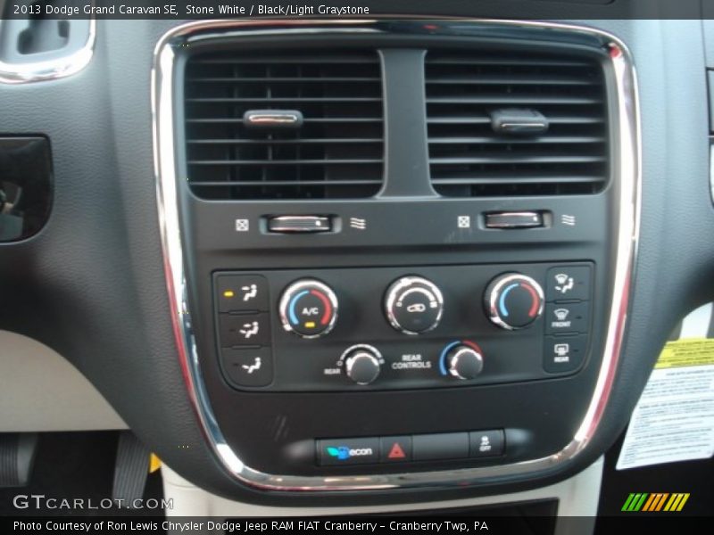 Stone White / Black/Light Graystone 2013 Dodge Grand Caravan SE