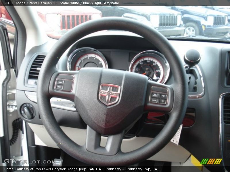 Stone White / Black/Light Graystone 2013 Dodge Grand Caravan SE