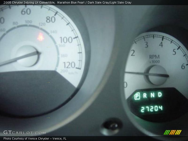 Marathon Blue Pearl / Dark Slate Gray/Light Slate Gray 2008 Chrysler Sebring LX Convertible