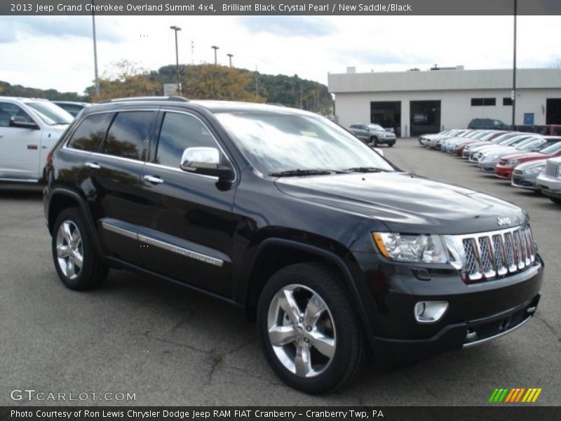 Brilliant Black Crystal Pearl / New Saddle/Black 2013 Jeep Grand Cherokee Overland Summit 4x4
