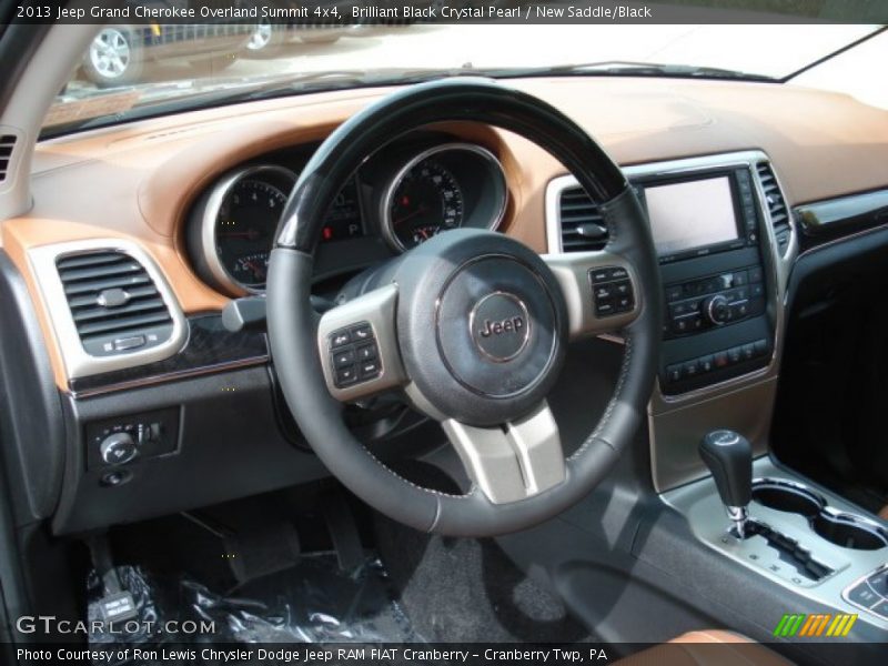Brilliant Black Crystal Pearl / New Saddle/Black 2013 Jeep Grand Cherokee Overland Summit 4x4