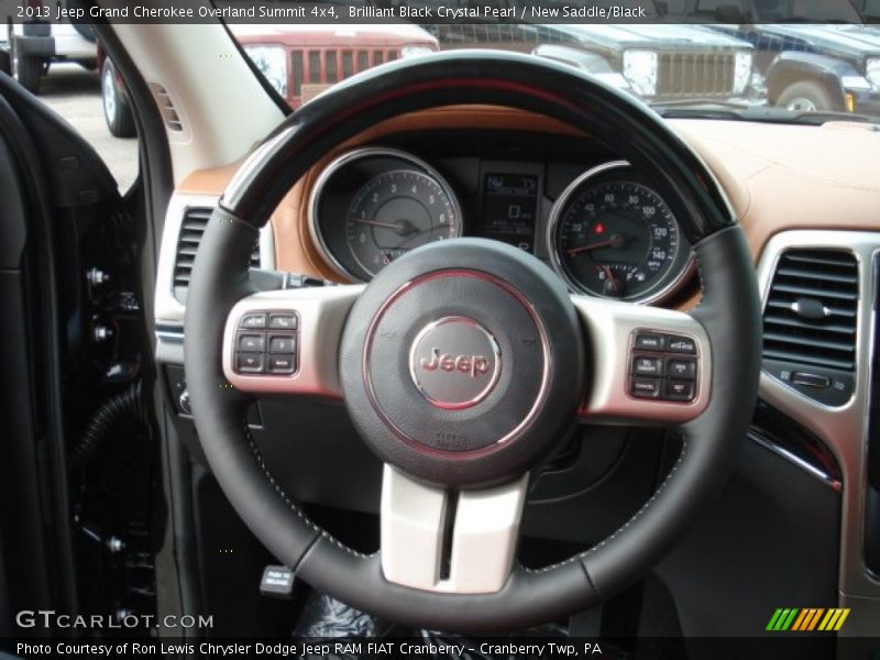 Brilliant Black Crystal Pearl / New Saddle/Black 2013 Jeep Grand Cherokee Overland Summit 4x4