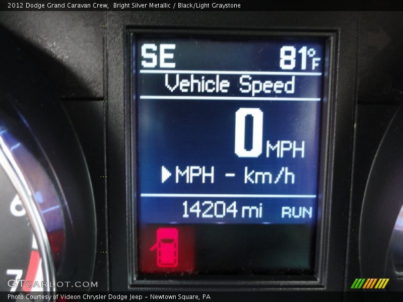 Bright Silver Metallic / Black/Light Graystone 2012 Dodge Grand Caravan Crew