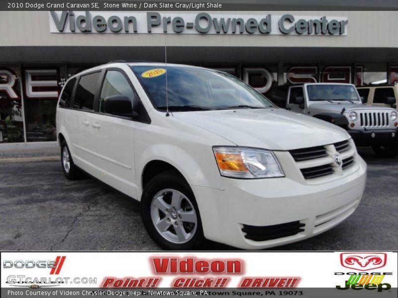 Stone White / Dark Slate Gray/Light Shale 2010 Dodge Grand Caravan SE