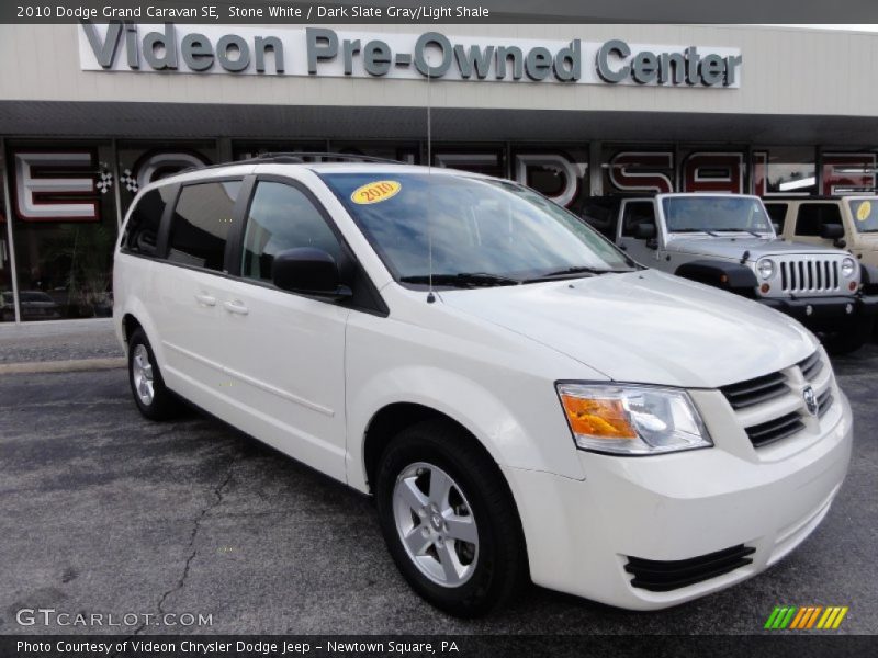 Stone White / Dark Slate Gray/Light Shale 2010 Dodge Grand Caravan SE